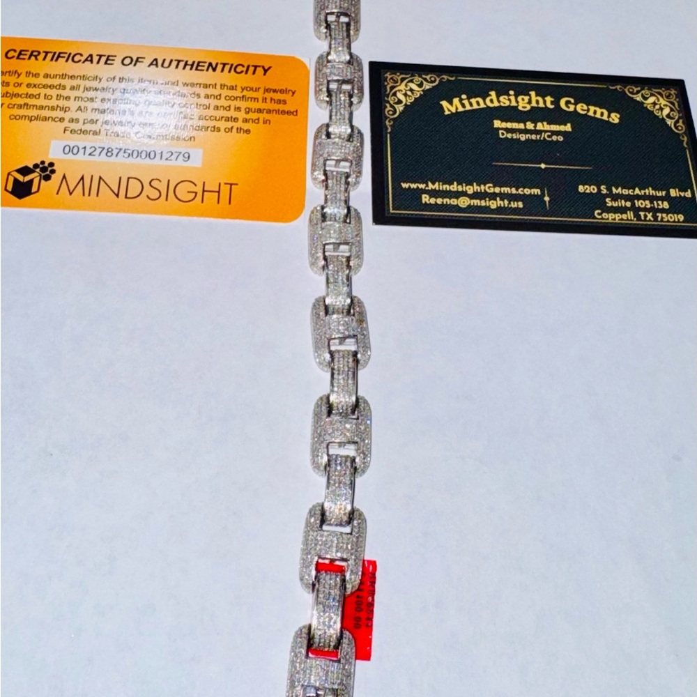 Real diamond gucci link custom made mens bracelet, 4.58 cttw FREE APPRAISAL, - Picture 4 of 8